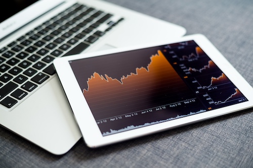 Tablet computer and financial charts